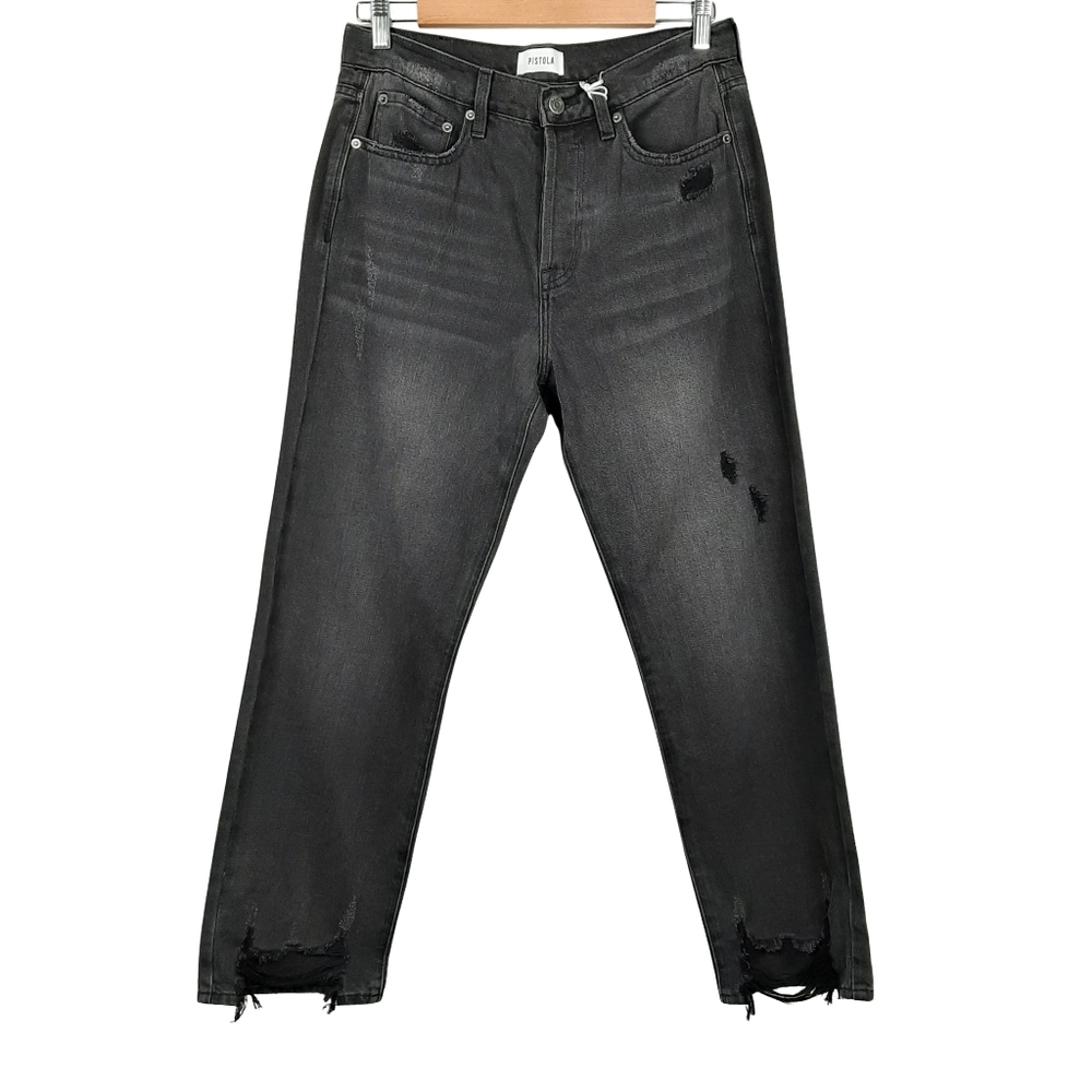 Pistola Charlie High-rise Straight Leg Jeans Black Size 29
